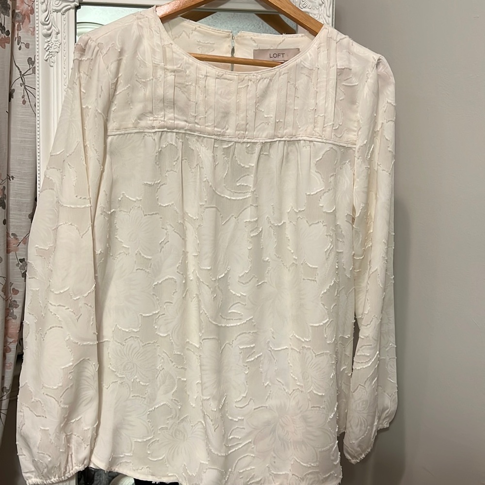Loft Cream Blouse Size M